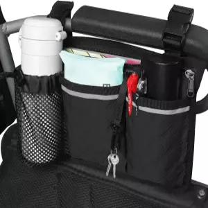 컵 홀더가 있는 시판키 휠체어 가방 액세서리 팔걸이 사이드 백 전동 워커 롤레이터 및 모빌리티 스쿠터용
