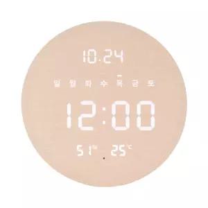 플라이토 무선 루나 데이 온습도 LED 벽시계 29cm
