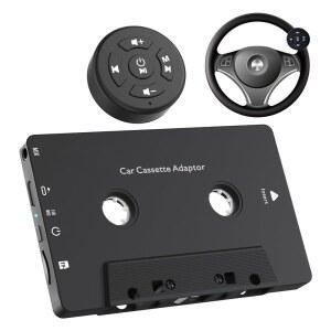 자동차 오디오 블루투스 카세트 수신기 테이프 스마트폰 호환성 MP3 태블릿 카드와의 플레이어용 TF 핸즈프리 무선 AUX 통화가 어댑터 가능한
