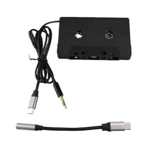 FOSA 차량 카세트 어댑터 스테레오용 타입 5MM 3FT 케이블 MP3 테이프 USB 금도금 TO 플레이어용 나일론 커넥터 AUX 휴대폰