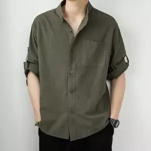 린넨 셔츠 캐주얼 오픈 데일리 차이나 셔츠 남방 여름 소매