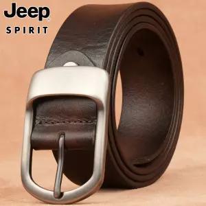 Jeep 수제 소가죽 벨트 남성 빈티지 핀버클 허리띠 청바지 면바지 통가죽 벨트 브랜드 선물 추천