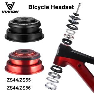 VIARON MTB 자전거 헤드셋 42/52, 44/55mm, 56mm, CNC 1 1/8 인치 28.6, 척추 운하, 직선 튜브 포크, 내부