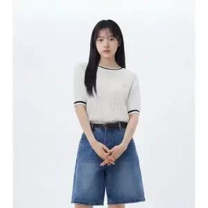 갤러리아 LAP 라인배색 장식 반팔니트 AS2KH466
