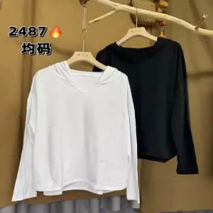 블랙팬서 여성 가을 슬러브 티 가오리 후드 긴팔 상의 OPH3