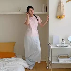 /신상오픈런 여성 레이어드 롱원피스 끈 나시 스커트