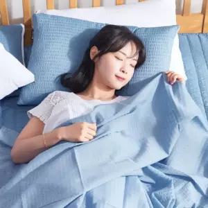 시어서커 홑이불 블루 얇은 홑겹이불 여름 침구 면 모시이불 홑겹이불 시어서커 인견이불 얇은이불