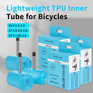 구스타보 산악 자전거 이너 튜브 MTB 26 27.5 29인치 TPU 타이어 45mm 메탈 슈레더 밸브 산화 방지
