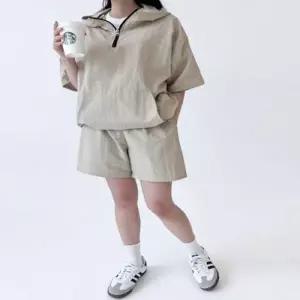 [텐바이텐][홍은]아노락 3컬러 여름 셋업 여자 집업 반바지 후드 반팔 아노락세