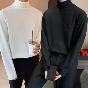 겨울 피치기모티 목폴라 하이넥 터틀넥 긴팔 티셔츠 남자기모티 남자목티