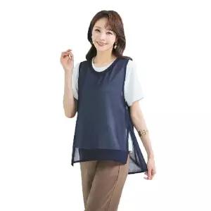 시폰 라운드 옆트임 언발 조끼