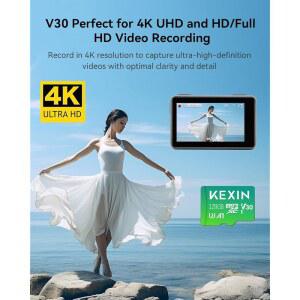 어댑터 포함 KEXIN 128GB 마이크로 SD 카드 3팩 - 최대 90MB/s 4K, V30, A1, C10, 4K UHD 고속 microSDXC UHS-I 메모리 카드, 액션 카메라 드론 게임 스마트폰 태블릿 128G 3팩과 호환