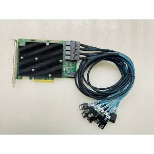 LSI SAS 9300-16i 12GB/S HBA 버스 어댑터 카드 IT 모드 4xSFF-8643 SATA 케이블