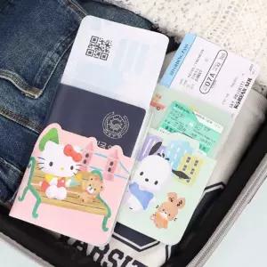 산리오 캐릭터 여권 커버 케이스 1P 보딩 티켓 홀더 카드 포켓 수납 파우치