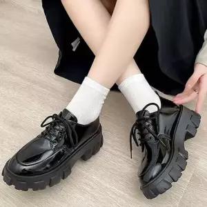 무광 유광 블랙 로퍼 통굽 키높이 패션구두 데일리