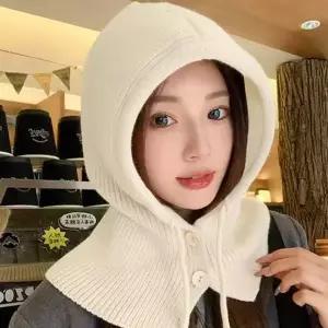 니트 후드 방한용 방풍 넥워머