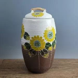 투톤분청 해바라기 20kg 쌀독 쌀통 현관 소금 항아리 쌀통 여주쌀독 (W9E2410)