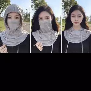 여성용 야외 햇빛 차단 냉감 후드 넥커버 얼굴 등산용 자외선 차단