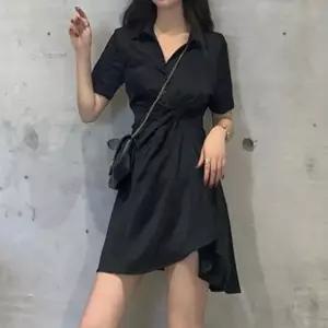 고품질 데이트룩 미니 원피스 반팔 브이넥 셔링 여친룩 패션 여름롱원피스 (WAC76DD)