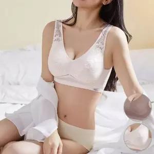 여성 인견 메쉬 컵 레이스 노와이어 노몰드 반브라 인견속옷 여성브라 (WEAD680)