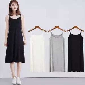 여자 이너 슬립 원피스 끈 나시 데일리 속 치마 여름 민소매원피스잠옷 (WE4B740)