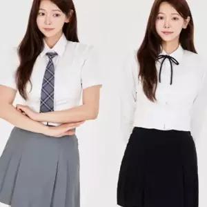 베이직 핀턱 슬림라인 여자 기본셔츠(반팔or긴팔)