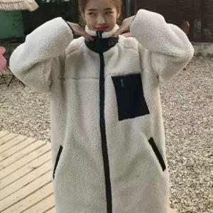 여성 롱후리스 따뜻한 캠핑 룩 (W98E2FF)