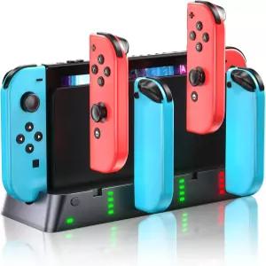 닌텐도 스위치 및 OLED 모델 조이콘과 호환되는 PSP 게임 콘솔용 Wenocally 컨트롤러 충전 도크 스테이션