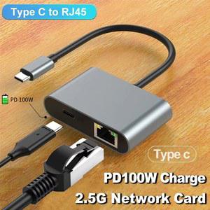 랜선젠더 노트북 컴퓨터용 2 5GBPS 네트워크 카드 어댑터 100W 속도 C이더넷 충전