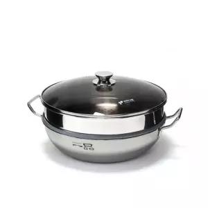 키친아트 국산 일품 통3중 스텐304 전골 찜냄비 인덕션 찜기 찜솥 28cm