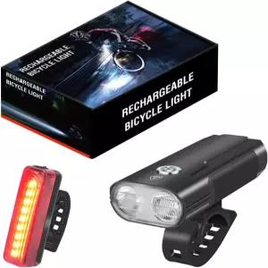 Vortex LD12 타입 C USB 알루미늄 충전식 자전거 조명 세트 1050루멘 초밝은 앞뒤 LED 도로 야간 라이딩