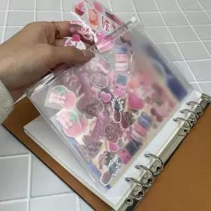 반투명 지퍼백 다이어리 속지 포켓 바인더 수납 보관