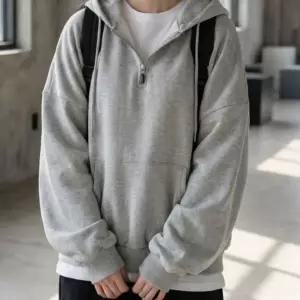 [하프클럽/]기모 패션 오버핏 티셔츠 봄 후드티 여성 긴팔 지퍼