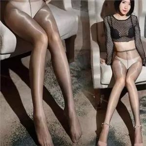 여성 유광 스타킹 여성 광택 스타킹 피부색 시스루 고탄력 팬티