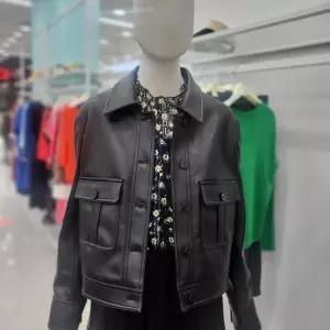 꼼빠니아카라 포켓 가죽 점퍼 CAEW9WLJ720450_JK