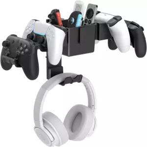 KDD 컨트롤러 벽걸이 및 헤드셋 홀더 보관함이 있는 범용 게임 정리함 스탠드 Xbox 시리즈 X/S PS4 스위치