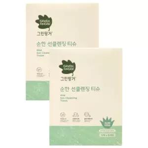 그린핑거 순한 선클렌징 클렌징 티슈 5매 6개입 2개