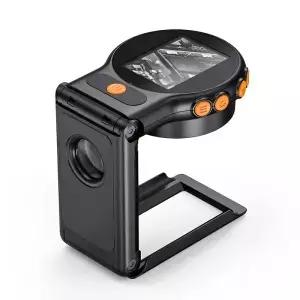휴대용 접이식 스탠드 디지털 경 자동 초점 500X 8개 LED 2MP 비디오 가정 사무실용 확대경