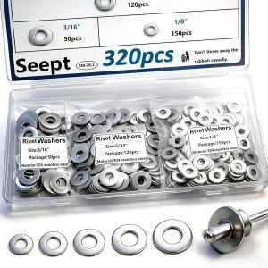 팝 리벳 직경 1/8 5/32 3/16 304 스테인리스 스틸 세탁기 알루미늄 블라인드 Sept 320PCS 실버 모음 키트