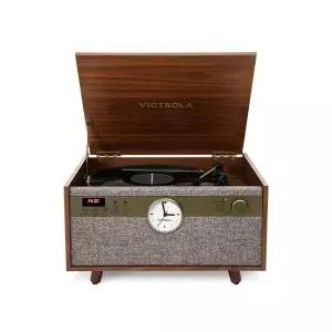 레트로디자인 아날로그 LP 턴테이블 CD 카세트-테이프 오디오 듀얼스텐드 AUX 헤드폰단자 인테리어상품-1