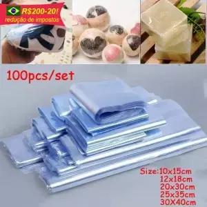 100pcs Pvc 열 수축 필름 가방 DIY 송풍기 인감 플랫 입 랩 방수 Storager 투명 비닐 봉투