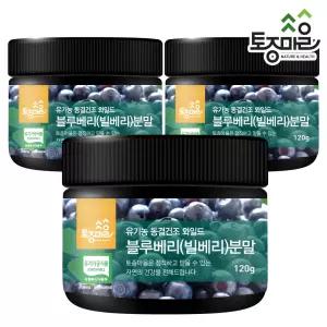 [토종마을] 유기농 동결건조 와일드 블루베리(빌베리)분말 120g X 3개 블루베리가루