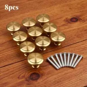 8pcs 황금색 단일 구멍 캐비닛 서랍 손잡이 옷장 둥근 작은 가구 심플한 디자인