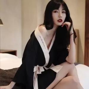 여성 실크 로브로 골프가운 골프샤워가운 실크가운 (WDCEEB1)