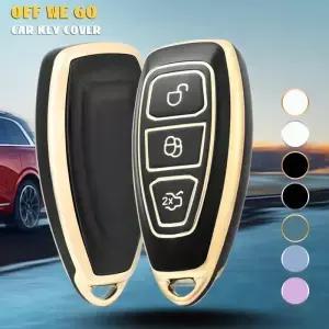 포드 CMax Mondeo Kuga Fiesta 티타늄 포커스 3 4 ST MK4 키 Fob 커버 케이스 가방에 대한 버튼 자동차
