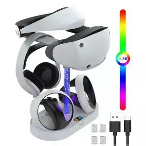 RGB 조명 VR 디스플레이 액세서리가 된 PS 컨트롤러 충전 도킹 스테이션