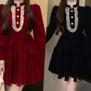 시크릿 벨벳 프릴 원피스(2color) 경성의상 교복 학생