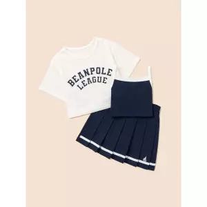 [BEANPOLE KIDS] 여아 메쉬 탑 & 폴리 저지 상하 세트  네이비 (BI6542G01R)
