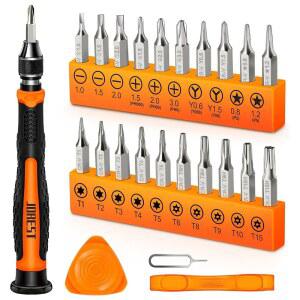 JOREST 24PCS 소형 정밀 드라이버 세트 TORX T5 T6 T8 T9 Y00 STAR P5 맥북 컴퓨터 노트북 미니 수리 도구 키트 PS4 PS5 XBOX 스위치 안경 시계 초인종 포함