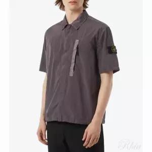 스톤아일랜드 26SS 1200028 나일론 메탈 인 에코닐 컴포트 핏 쇼츠 슬리브 셔츠 L1S15 S0019 V008F 에코